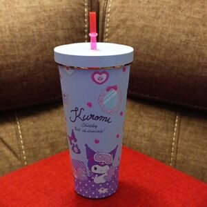Kuromi Cheeky Tumbler with Straw. New.